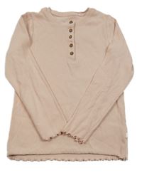 Světlerůžové žebrované pyžamové triko Next