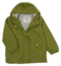 Zelená šusťáková jarní bunda s kapucí Tu