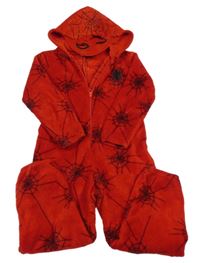 Červená chlupatá kombinéza s pavouky a kapucí - Spiderman Marvel