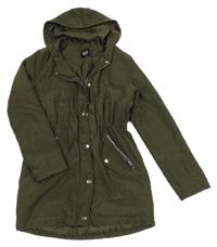 Tmavozelená zateplená parka s kapucí New Look