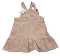 Nové - růžové laclové manšestrové šaty s kapsami Next