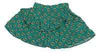 Zelená květovaná sukně s páskem kiabi