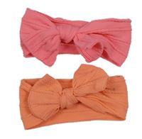 2x čelenka - oranžová + růžová 