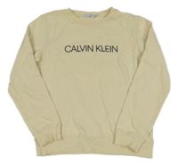 Smetanová mikina s logem Calvin Klein