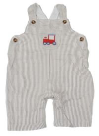 Béžovo-bílé pruhované laclové kraťasy s mašinkou M&Co.