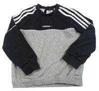 Černo-šedá mikina s logem Adidas