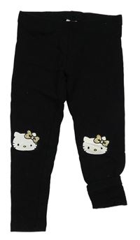 Černé zateplené legíny s Hello Kitty zn. C&A