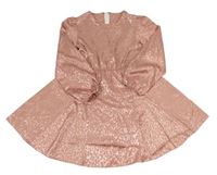Starorůžové lesklé šaty s leopardím vzorem River Island