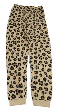 Béžovo-hnědo-černé lehké tepláky s leopardím vzorem Primark