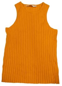 Oranžový žebrovaný úpletový top zn. H&M