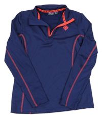 Tmavomodro-neonově růžová funkční mikina s potiskem Crivit