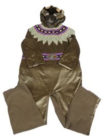 Kostým - Hnědý sametový overal s kapucí - Swen Disney