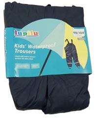Nové - Tmavomodré voděodolné laclové kalhoty Lupilu