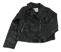 Černý koženkový crop křivák Primark