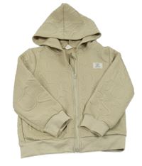 Béžová propínací mikina s písmeny a kapucí Shein