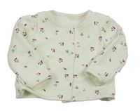 Bílá propínací květovaná oboustranná mikina George