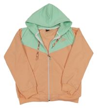 Lososovo-tyrkysová propínací mikina s logem a kapucí - Nike