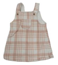 Bílo-růžové kostkované fleecové laclové šaty George