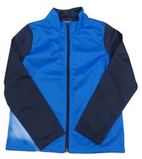 Modro-tmavomodrá propínací sportovní mikina 