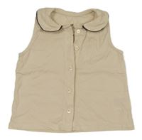 Béžová bavlněná propínací vesta s límečkem H&M