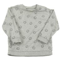 Světlešedá mikina se smajlíky Tu