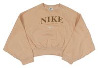 Růžová oversize crop mikina s logem Nike 