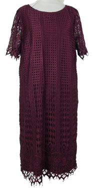 Dámské purpurové krajkové šaty M&Co