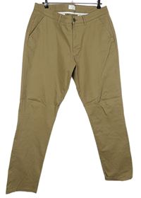 Pánské béžové plátěné chino kalhoty EASY vel. 38R 