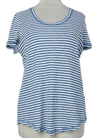 Dámské světlemodro-bílé pruhované tričko M&S