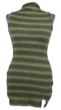 Nové - Dámská šedo-žlutá pruhovaná pletená tunika se stojáčkem Shein 