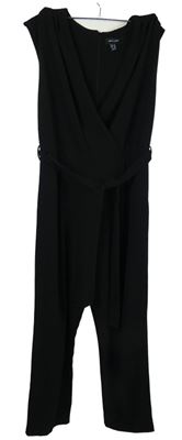 Dámský černý culottes kalhotový overal s páskem New Look 
