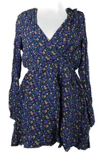 Nové - Dámská černo-modrá kytičkovaná šatová tunika Zara 