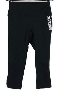 Dámské černé sportovní capri legíny s logem Gymshark 