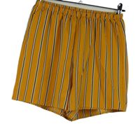 Dámské hořčicové pruhované volné kraťasy 