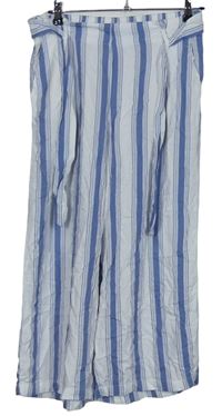 Dámské bílo-modré pruhované culottes kalhoty s páskem Tally Weijl 