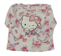Bílé květinové triko s Hello Kitty 