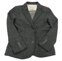 Černo-šedé vzorované vlněné sako River Island