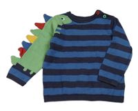 Modrý pruhovaný svetr s dinem Mothercare