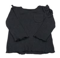 Antracitové žebrované triko s volánkem M&S