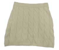 Smetanová vzorovaná pletená sukně Primark