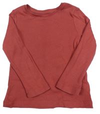 Červené žebrované triko Primark