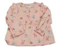 Světlerůžová květinová halenka so cute