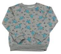 Šedá mikina s dinosaury Pocopiano