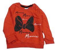 Červená mikina s mašlí a nápisem Disney