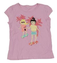 Světlerůžové tričko s obrázkem 