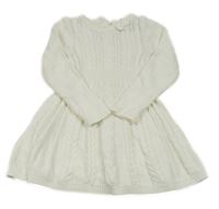 Bílé svetrové šaty s mašlí Tahari