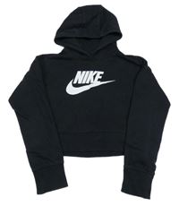 Černá crop mikina s kapucí Nike