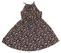 Černé šaty s květinami 