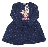 Nové - Tmavomodré puntíkované šaty s Minnie