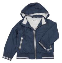 Tmavomodrá šusťáková podzimní bunda s kapucí H&M
